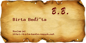 Birta Beáta névjegykártya